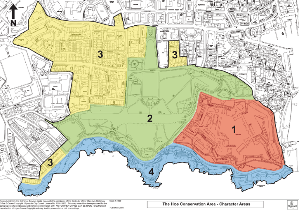 Character areas for Hoe Conservation Area